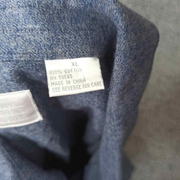 Bill Robin Son Men Shirt Blue Size XL Cotton Button Down Collar Long Sleeves - Picture 6 of 10